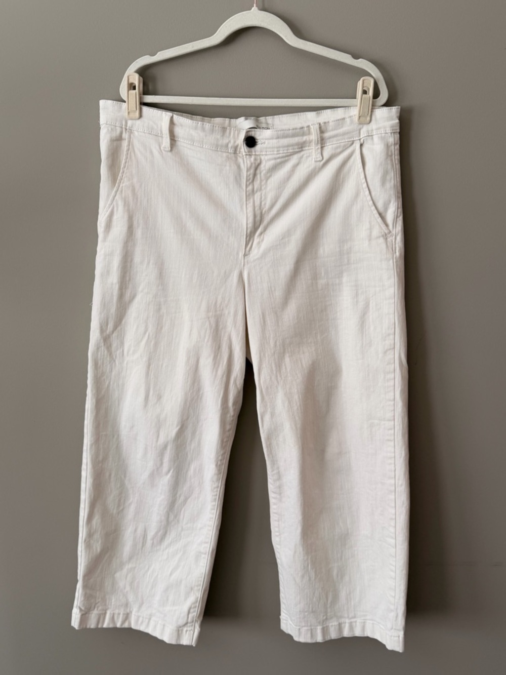 Ella Moss White High-Rise Cropped Pants